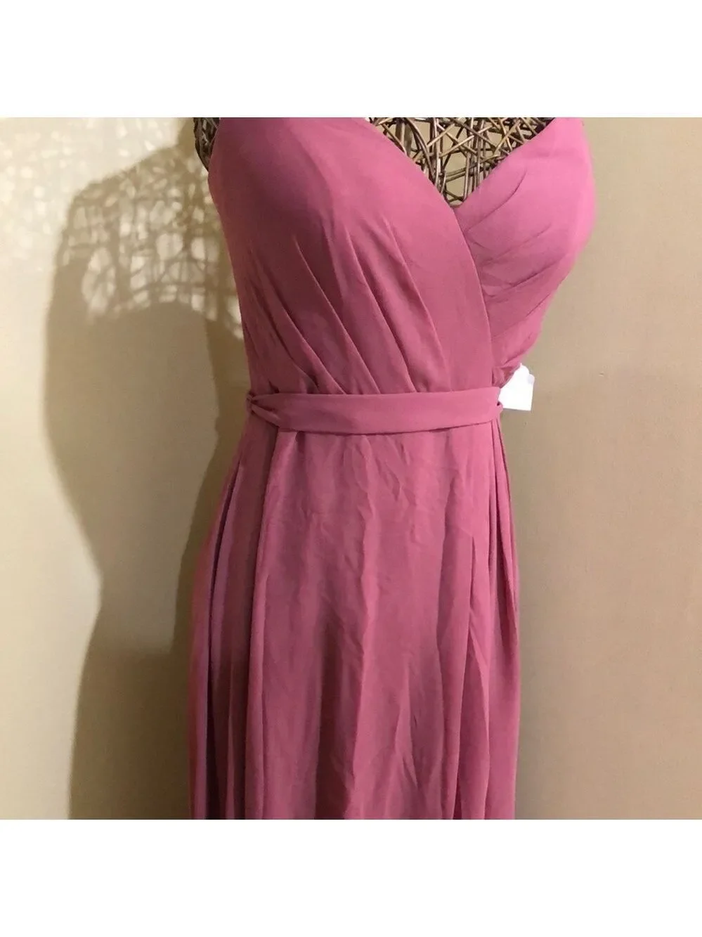 Mauve Straps Bridesmaids Evening Women’s Maxi Dress Gown Retail $225 - Picture 3 of 10